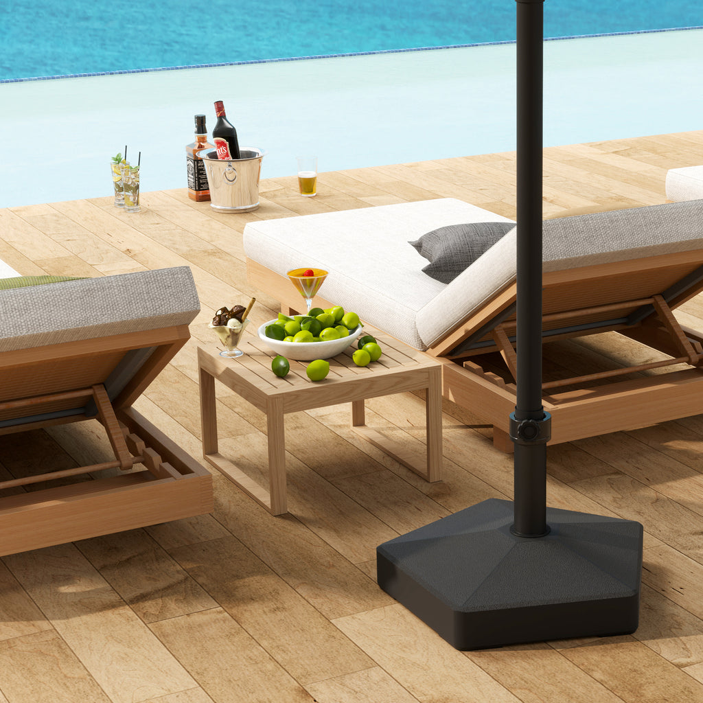 Patio Umbrella Base Holder, Heavy Duty Outdoor Umbrella Stand Base, Filled Up to 42lbs with Sand or 33lbs with Water for Garden, Poolside, Black