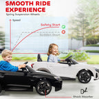 Licensed RS e-tron GT 12V Ride On Car Truck for Kids, Electric Car Ride On Vehicle w/Parent Remote Control, Music, Lights, for Toddlers, White
