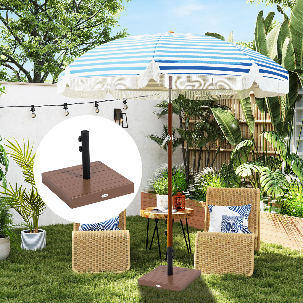 Patio Umbrella Base, 42 lbs. Concrete Heavy Duty Umbrella Base for 1.25/1.5" Poles, Coffee