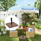 Patio Umbrella Base, 42 lbs. Concrete Heavy Duty Umbrella Base for 1.25/1.5" Poles, Coffee