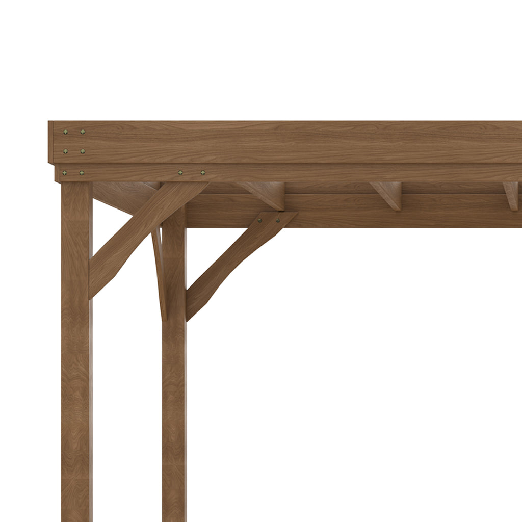 10' x 12' Outdoor Wooden Pergola, Grape Vine Gazebo with Concrete Anchors for Garden, Patio, Backyard, Deck, Brown