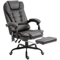 7-Point Vibrating Massage Office Chair High Back Massaging Office Desk Chair with Lumbar Support, Footrest, Gray