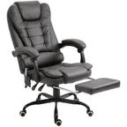 7-Point Vibrating Massage Office Chair High Back Massaging Office Desk Chair with Lumbar Support, Footrest, Gray