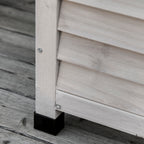 75 Gallon Wooden Deck Box, Outdoor Storage Container with Aerating Gap & Weather-Fighting Finish, Grey