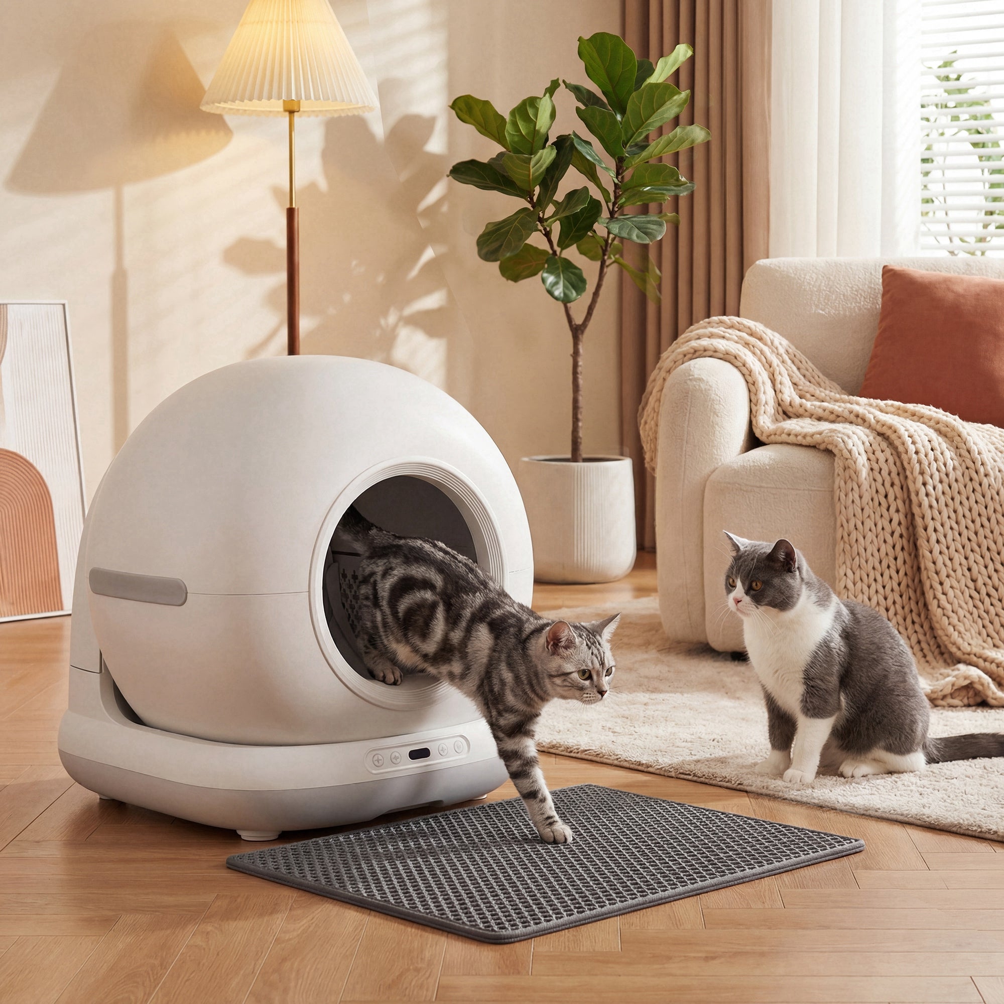 72L Automatic Litter Box, Self Cleaning Litter Box, App Control, Odor & Noise Control, Safety Sensors, Deodorant Gel