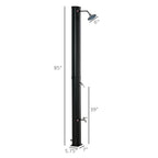 7ft Outdoor Solar Heated Shower with 360 Rotating Shower Head, Foot Shower Faucet, Temperature and Pressure Adjustable, Holds 9.2 Gallons for Backyard Pool
