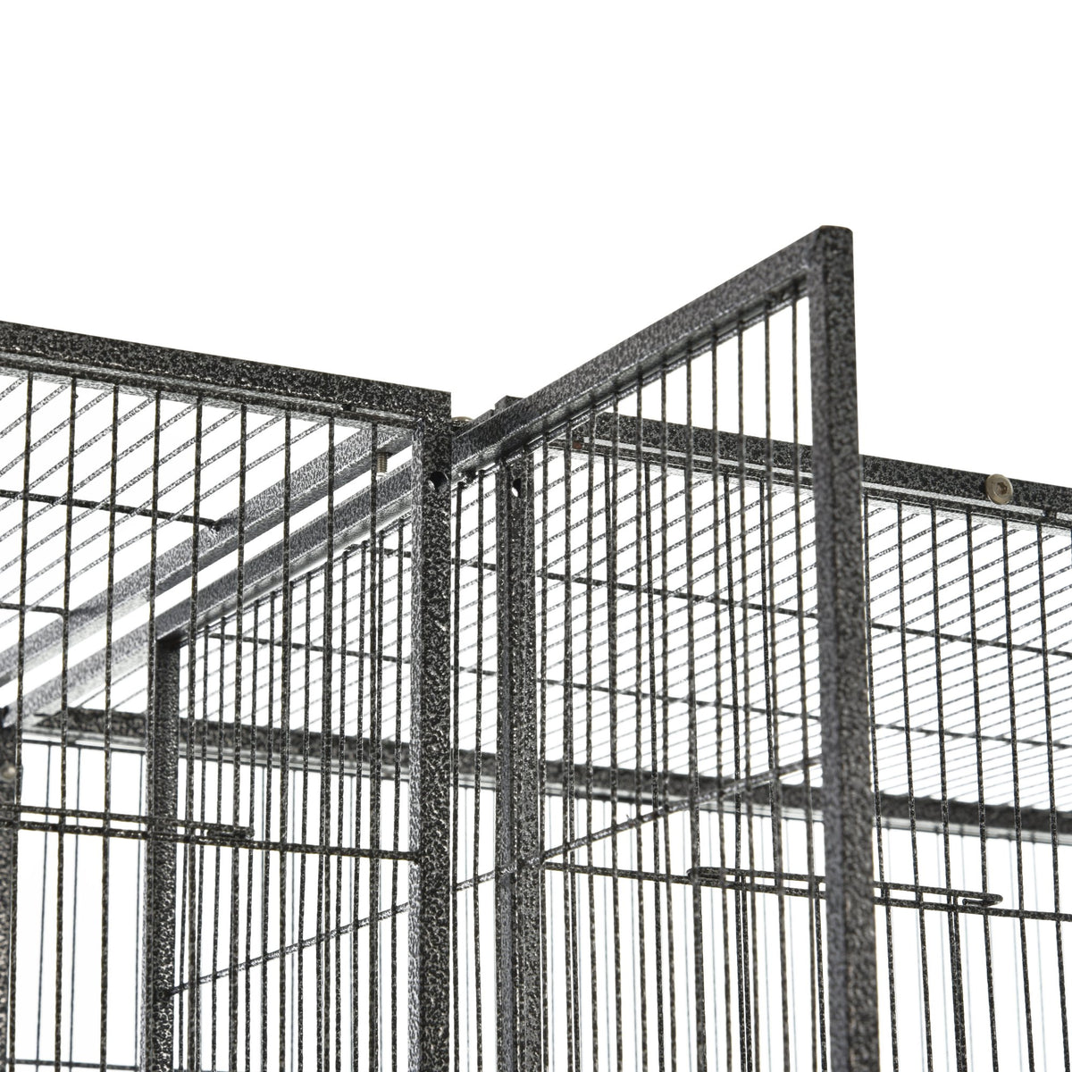 Rolling 65"L Bird Cage w/ Storage Shelf Wood Perch Food Container