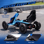 12V Electric Go Kart for Kids, Ride On Toy with EVA Tires, 2 Speeds, Adjustable Seat, Safety Belt for 3-8 Years, Blue