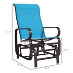 Gliding Lounger Chair, Single Rocker with Lightweight Metal & Mesh Construction, Blue