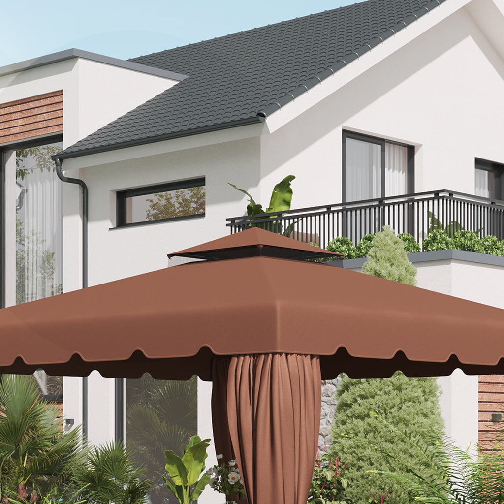 Model 84C-051 or 84C-269 10' x 10' Gazebo Replacement Canopy, Coffee