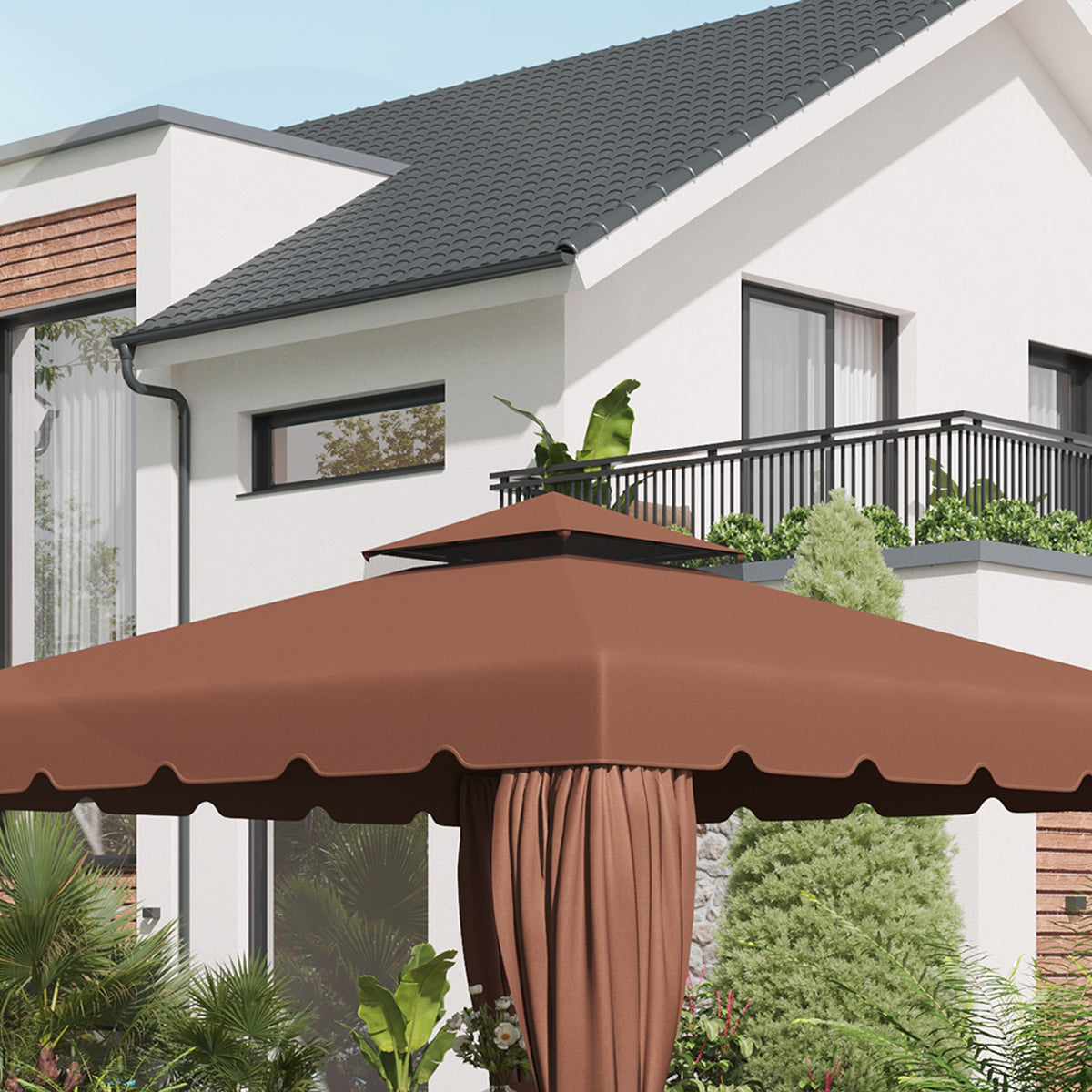 Model 84C-051 or 84C-269 10' x 10' Gazebo Replacement Canopy, Coffee