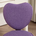 Heart Love Shaped Back Design Office Chair with Adjustable Height, Purple