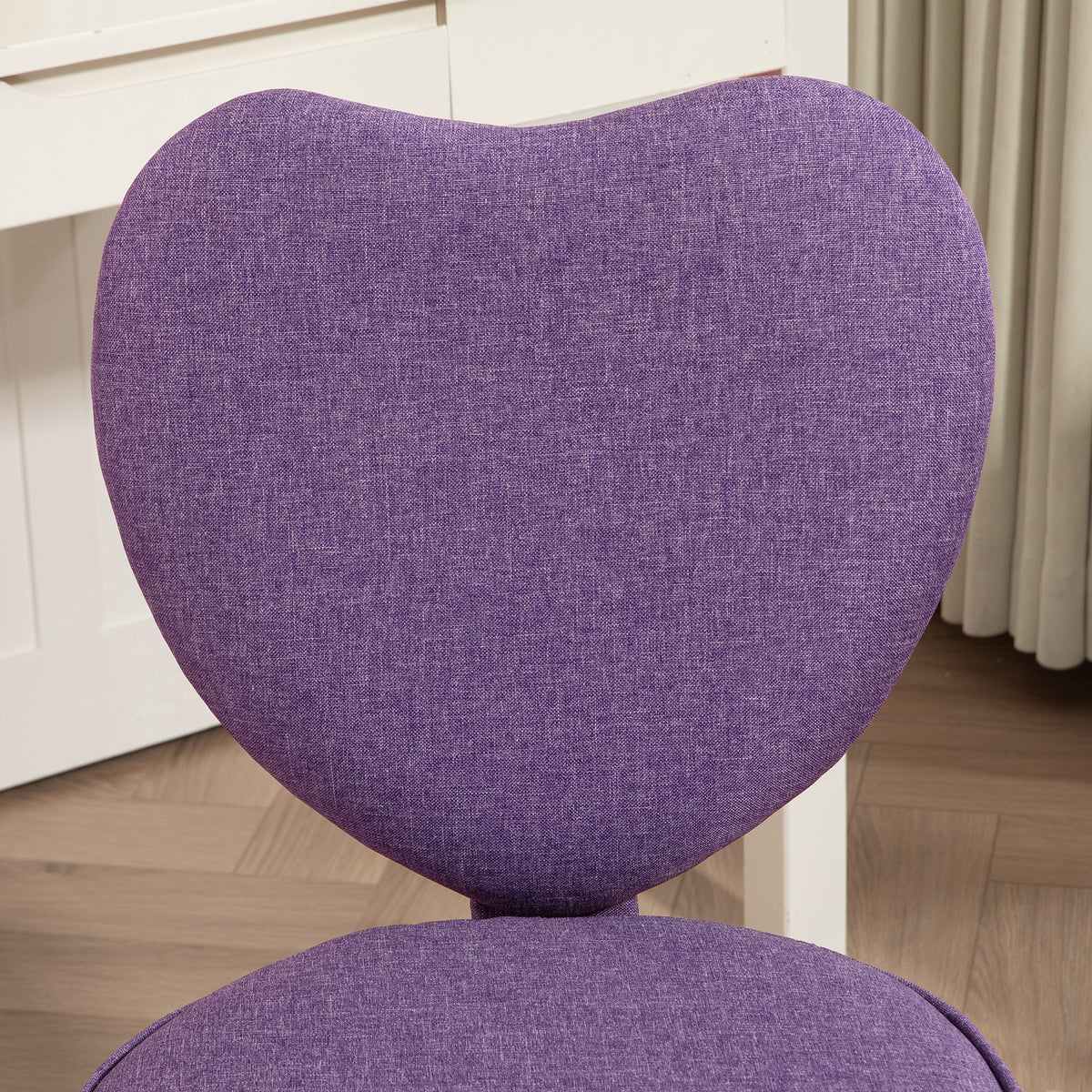 Heart Love Shaped Back Design Office Chair with Adjustable Height, Purple