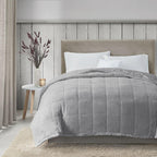 Reversible Down Alternative Blanket with Smart Temperature Control, Machine Washable, Perfect for All Seasons, 90" L x 90" W x 0.25" H, Gray