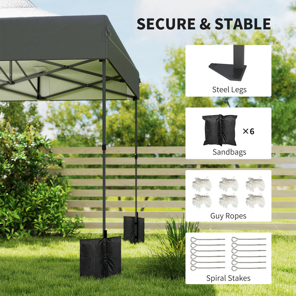 10 x 20 ft Pop Up Canopy Tent, Heavy Duty UPF50+ Outdoor Portable Instant Canopy Shelter with Wheeled Bag, Dark Gray