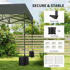 10 x 20 ft Pop Up Canopy Tent, Heavy Duty UPF50+ Outdoor Portable Instant Canopy Shelter with Wheeled Bag, Dark Gray