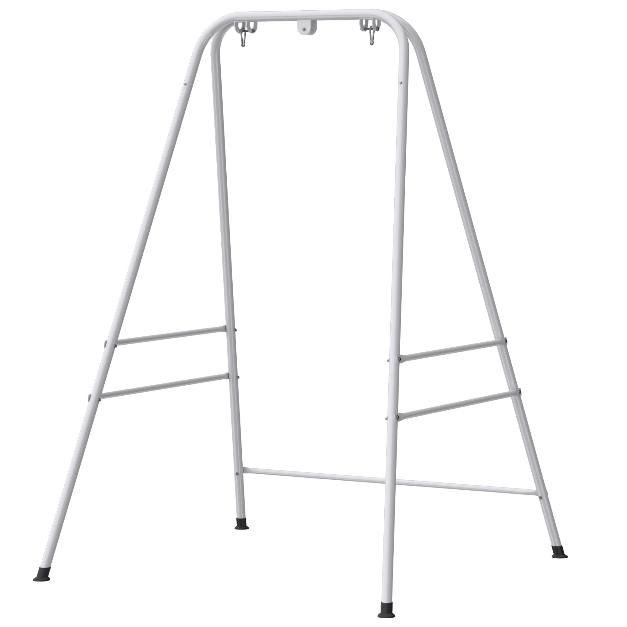 Hammock Chair Stand Indoor and Outdoor Use with Anti-Slip Foot Pads, 2 Carabiners, White