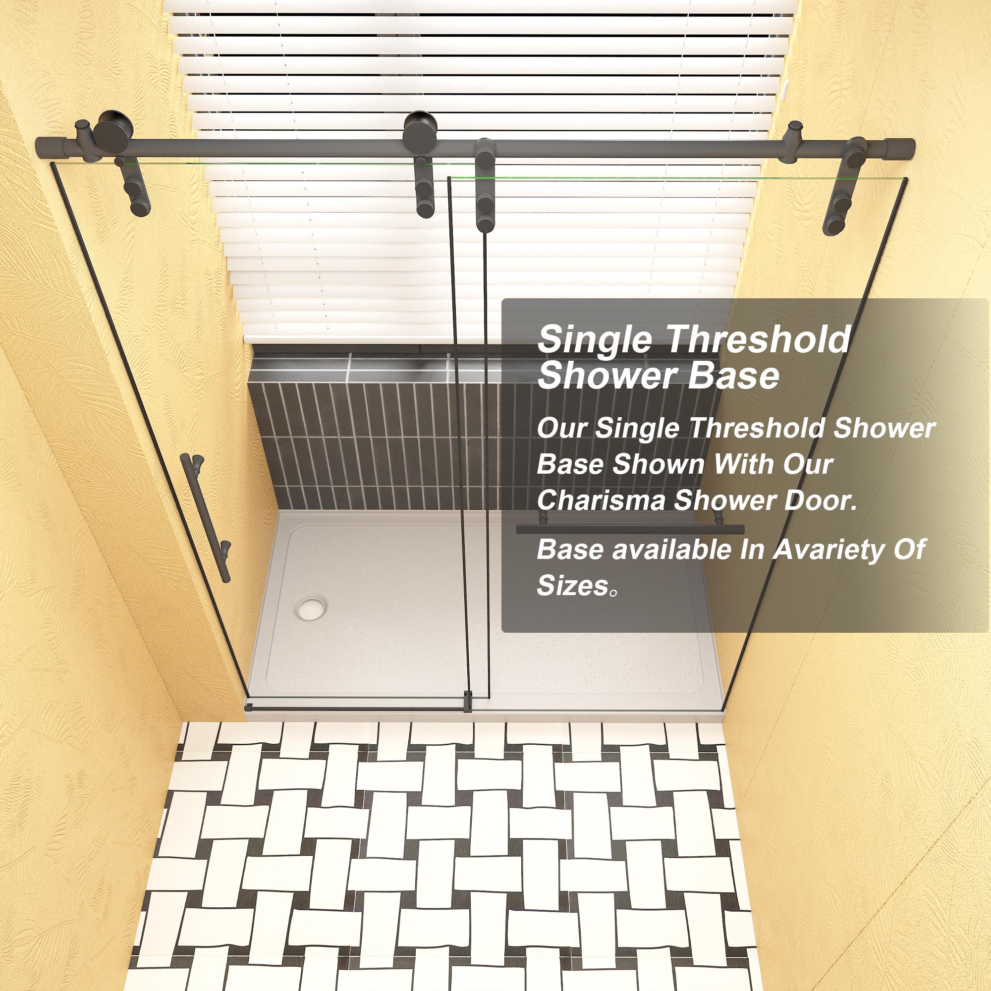 32" x 60" Acrylic Shower Base with Rigid No-Flex Construction, 3-Wall Alcove Shower Pan with Left Drain, 60" L x 32" W x 3" H, Gloss White