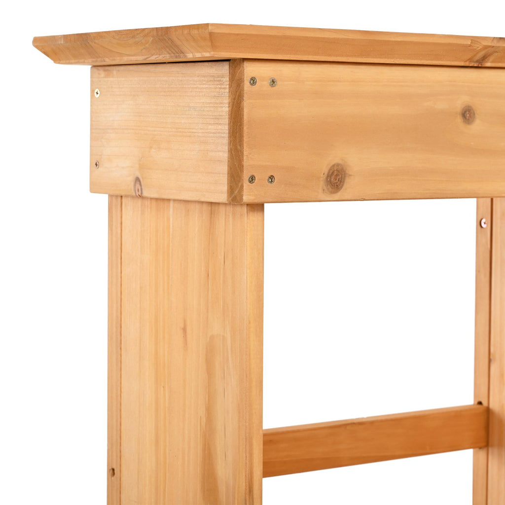 Tall Potting Bench with 3 Shelves, 6 Drawers, Hutch and Cabinet, Wood Garden Workstation for Patio, 50'' L x 20.5'' W x 65.5'' H, Natural