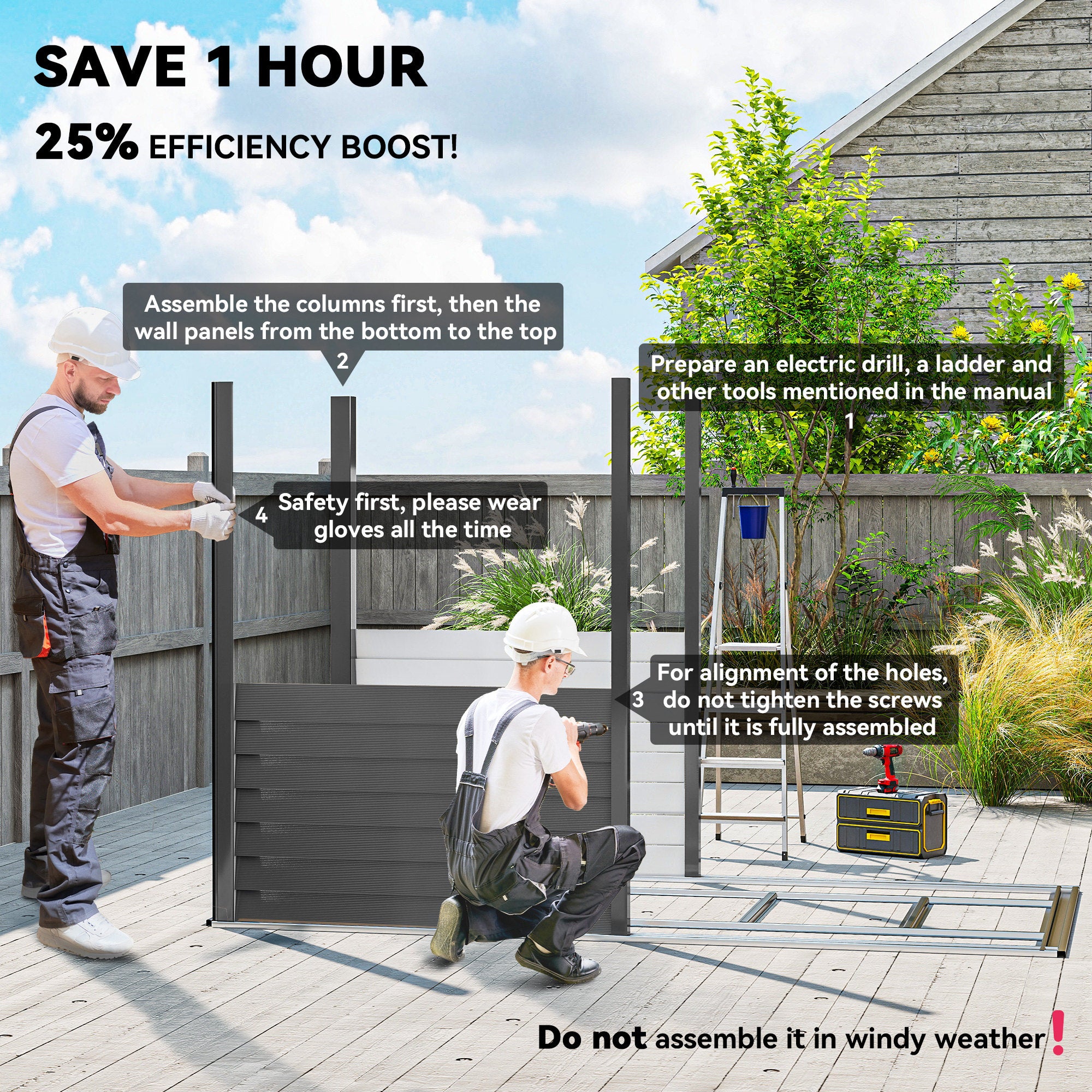 4.6' x 9' Outdoor Storage Shed, Lean to Metal Shed with Foundation Kit, Lockable Doors and Gloves for Patio, Lawn, Dark Gray