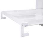 Space-Saving Design Queen Size Murphy Bed with Shelf, Solid Wood and MDF, 86" L x 69.5" W x 87" H, White