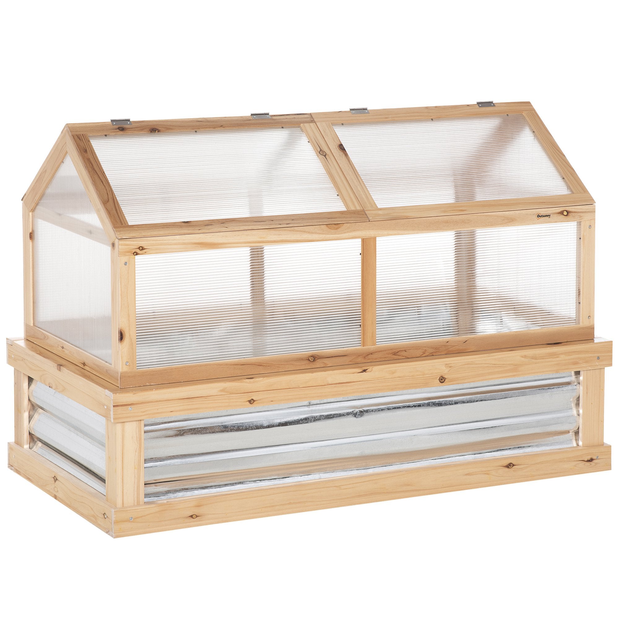 48" x 24" x 32.25" Elevated Planting Beds Garden Wooden Cold Frame Greenhouse Flower Planter Protection Wood