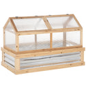48" x 24" x 32.25" Elevated Planting Beds Garden Wooden Cold Frame Greenhouse Flower Planter Protection Wood
