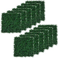 12 PCS Artificial Boxwood Panels Topiary Wall Greenery Backdrop, Privacy Hedge Screen 4 Layer Roll, Dark Green