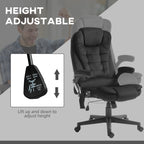 6 Point Executive Office Chair with Heat, Velvet High Back Vibrating Massage Office Chair, Black