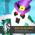 3.9ft Inflatable Halloween Window Sticker Ghost, Blow Up LED Display for Garden Indoor Outdoor