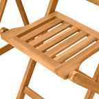 3-Piece Acacia Wood Bistro Set, Folding Patio Furniture with 2 Folding Chairs and Round Coffee Table, Teak, Slatted Finish, for Backyard, Balcony, Deck, Natural