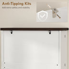 72" Tall Kitchen Pantry Cabinet, Farmhouse Storage Cabinet with 8 Door Racks and Adjustable Shelves, White