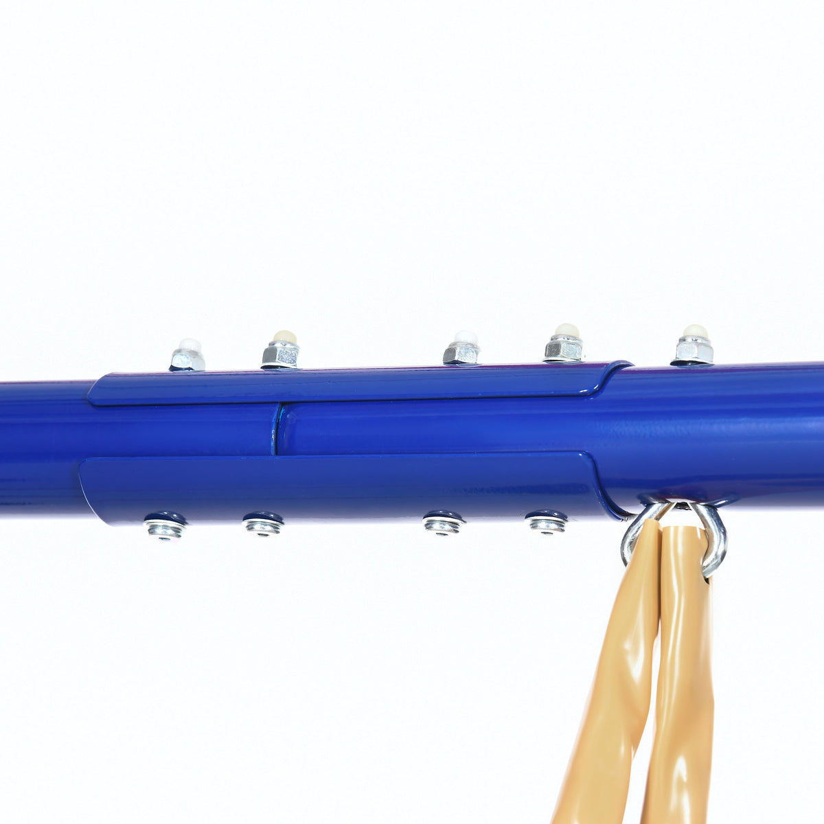 693 lbs Metal Swing Set for Kids, 5 in 1 Outdoor Playset with Heavy Duty A-Frame Stand, 29.5" Saucer Swing, Slide, Teeter-Totter, Glider, for Backyard, Blue