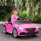 SLC 300 Licensed 12V Ride On Car for Kids with Remote Control, 2 Speeds, Battery Powered Kids Electric Car with Music, Lights, Suspension for 3-6 Years Old, Pink