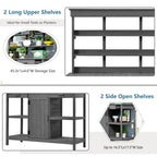 Outdoor Potting Bench with 2 Drawers, Cabinet & Open Shelf, Farmhouse Garden Workstation for Backyard, 50'' L x 19.5'' W x 66'' H, Gray