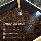 Wooden Raised Garden Bed, Large Elevated Planter Box with Legs, Bed Liner and Drain Holes, 7.4' x 1.8' x 2.6', Natural
