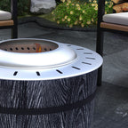 Smokeless Fire Pit, Portable Camping Bonfire Stove with Mat for Backyard, Patio, Picnic, Magnesium Oxide, Black