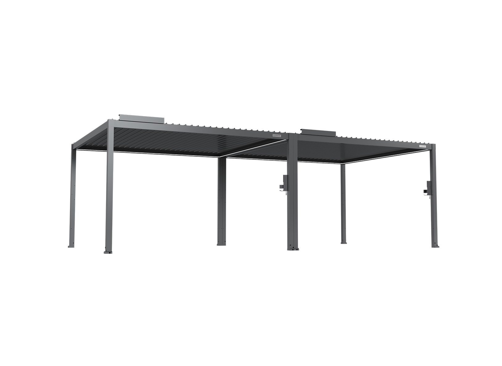 POWER+ Gen 2 Motorized Pergola, 13'L x 26'W Gray – 6063-T5 Aluminum, Motorized Louvers & LED Lighting