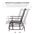 Outdoor Glider Chair, Gliders for Outside Patio with Steel Frame and Mesh Fabric for Backyard, Garden, and Porch, Gray