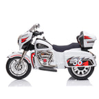 2-Seat 12V Kids Electric Ride-On Motorcycle with Storage Trunk, 3-Wheel Motorbike with MP3 and Bluetooth, 43.5'' L x 19'' W x 26.5'' H, White