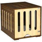 Furniture Style Dog Crate End Table with Removable Door Panel, Dog Crate Bed with Foam Cushion, Safety Lock, Indoor Use, for Small & Medium Dogs, Brown