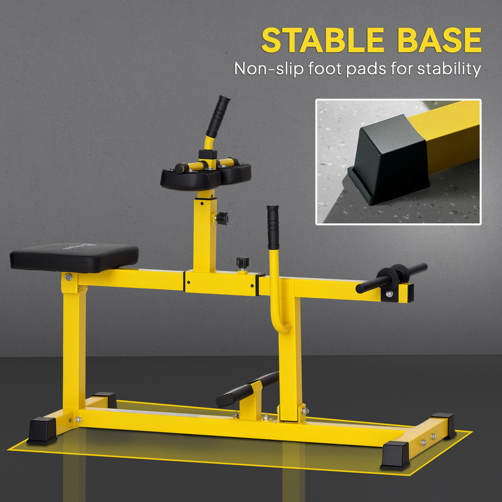 Adjustable Steel Seated Calf Raise Exercise Strength Training Gym Equipment, Yellow
