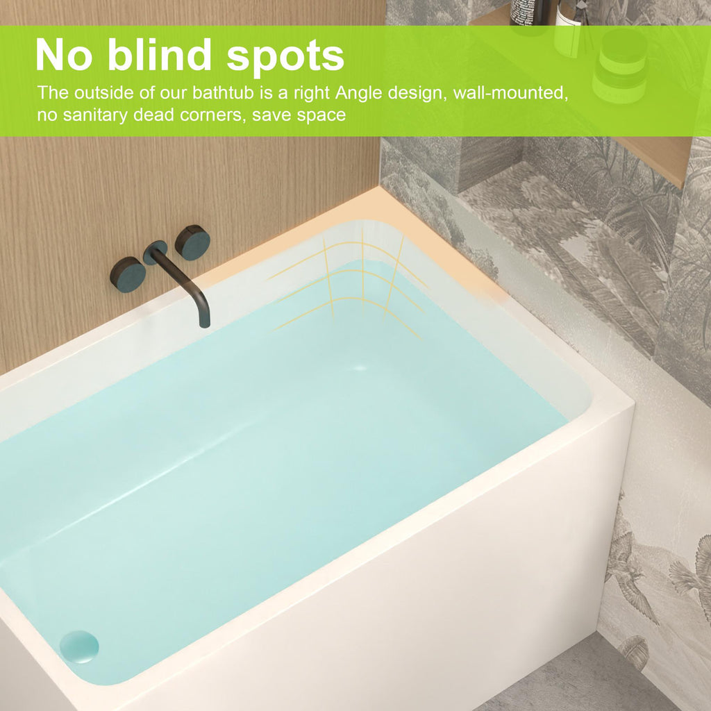 43" Acrylic Freestanding Bathtub with UV5 Anti-Yellowing and 8-Layer Insulation, Tub for Bathroom, 43.5" L x 27.5" W x 25" H, Gloss White