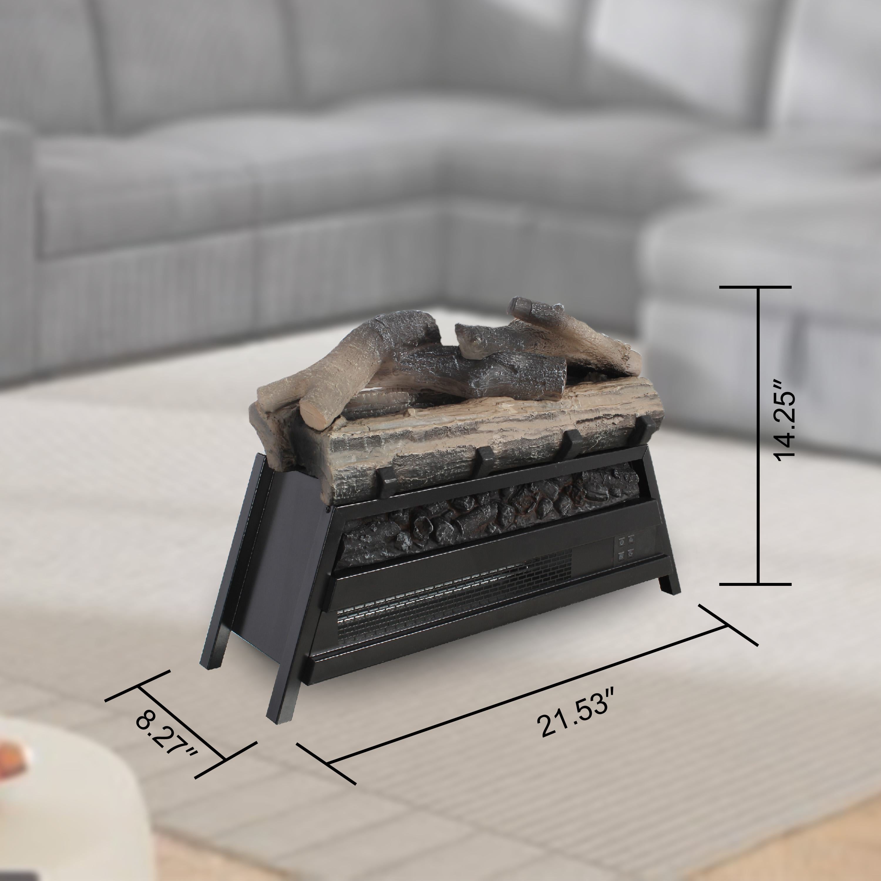 23" Remote Control 3D Electric Fireplace Insert with Infrared Heater, Adjustable Flame Brightness, and Timer Function, Antique Black