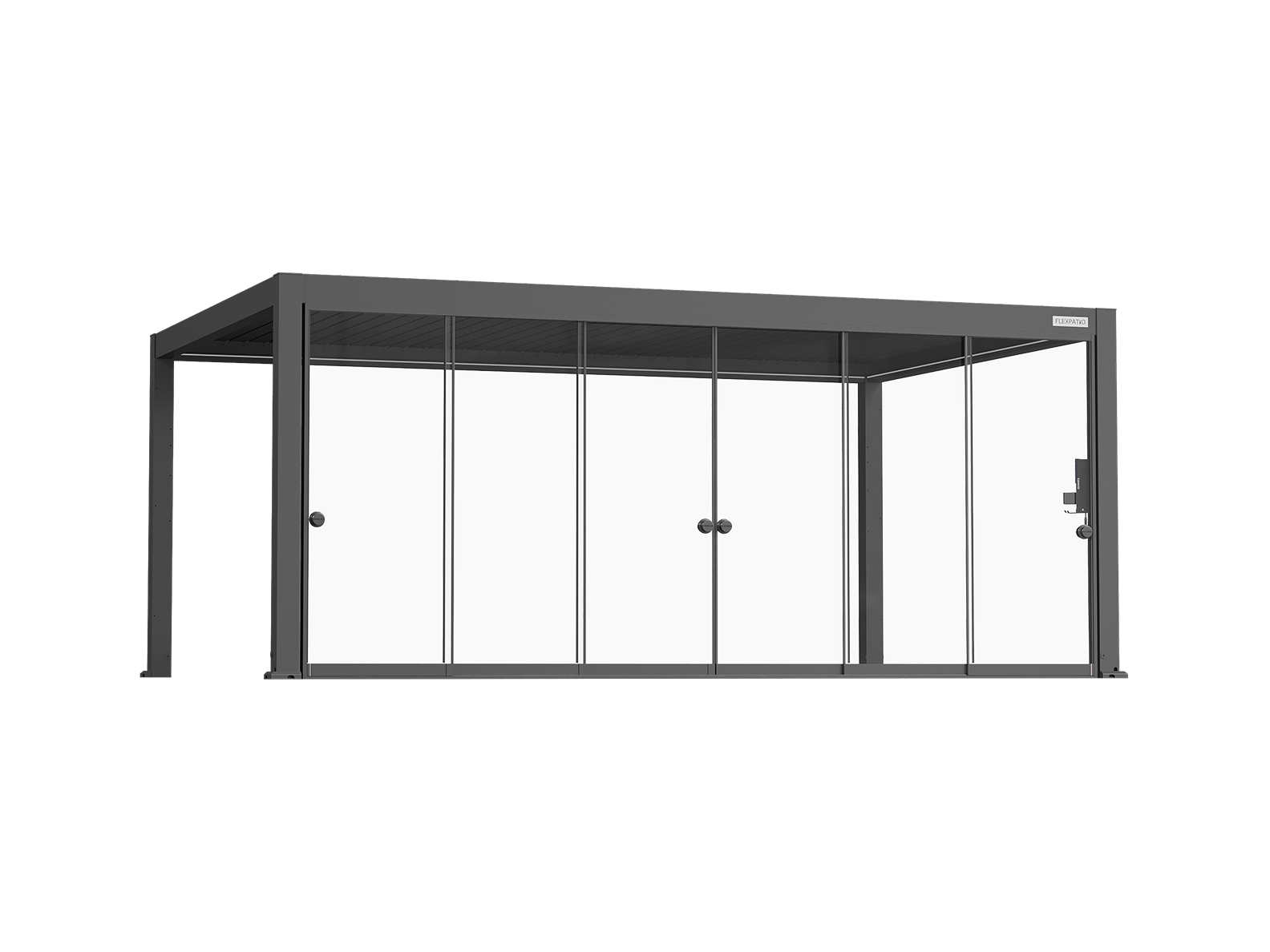 Glass Doors for Gen 2 Perogla - 10mm Tempered Glass Sliding Doors, 100% Aluminum Rail, 20' Side Gray