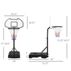 Height Adjustable Basketball Hoop, Portable Basketball Stand, 30" Backboard, Indoor Outdoor Goals Set for Kids Youth Adults