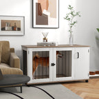 Dog Crate Furniture Side End Table Indoor w/ Storage, Double Doors