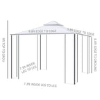 10' x 10' Patio Gazebo with Corner Frame Shelves, Double Roof Outdoor Gazebo Canopy Shelter with Netting for Patio, Wedding, Catering & Events, Cream White