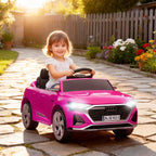 Q8 e-tron Sportback Licensed 12V Battery Powered Kids Electric Car w/ Spring Suspension, Soft Start, Pink