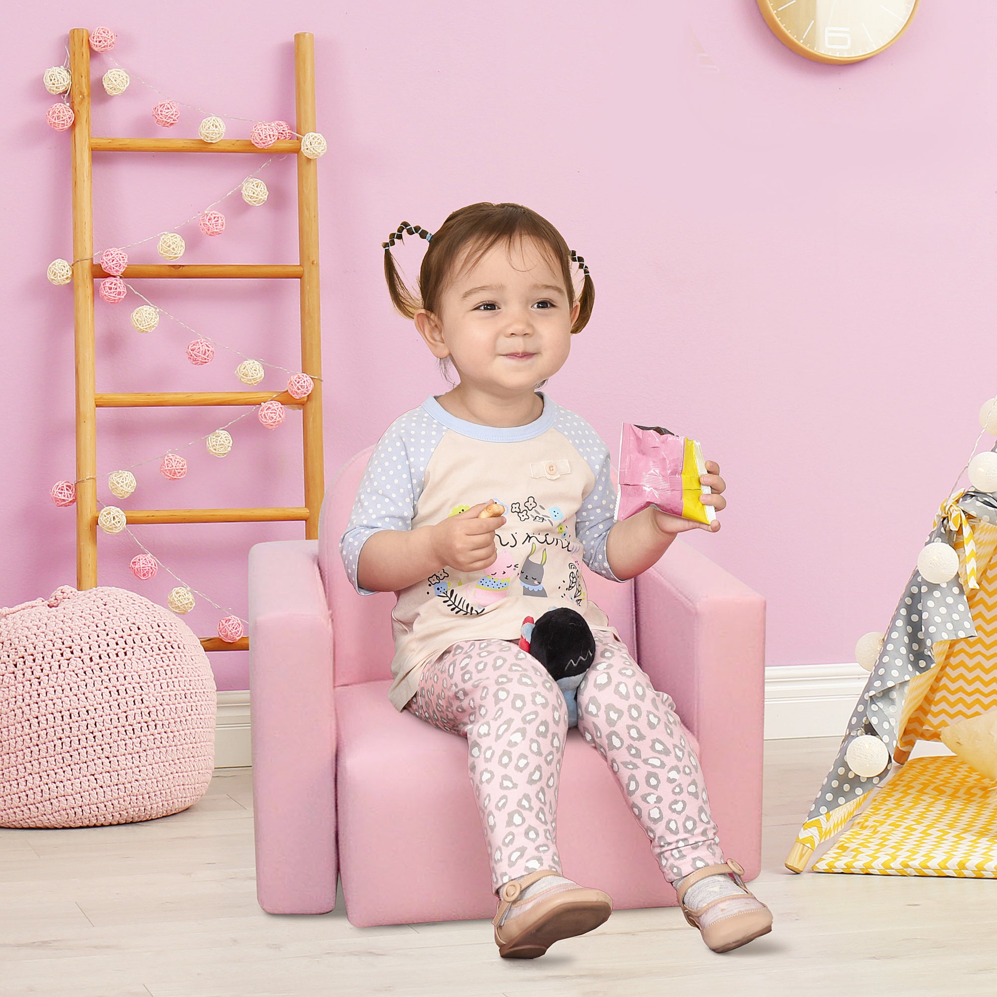 2-in-1 Convertible Table and Chair Set for Boys Girls for Boys Girls, Pink